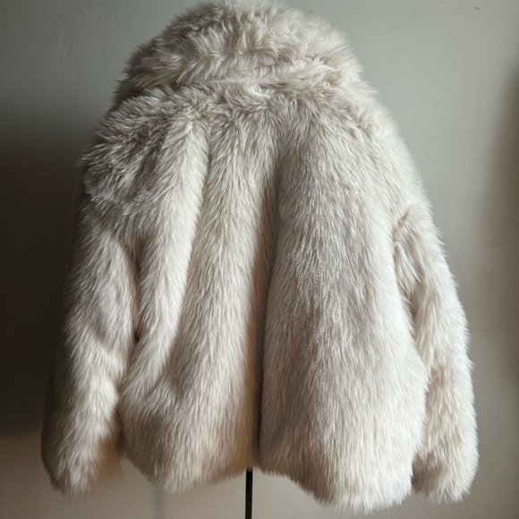 Banana Republic Faux Fur Reversible Down Coat M - Picture 3 of 8